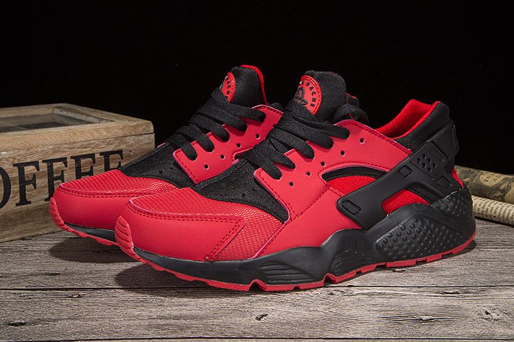 New Women Nike Air Huarache Red Black Shoes